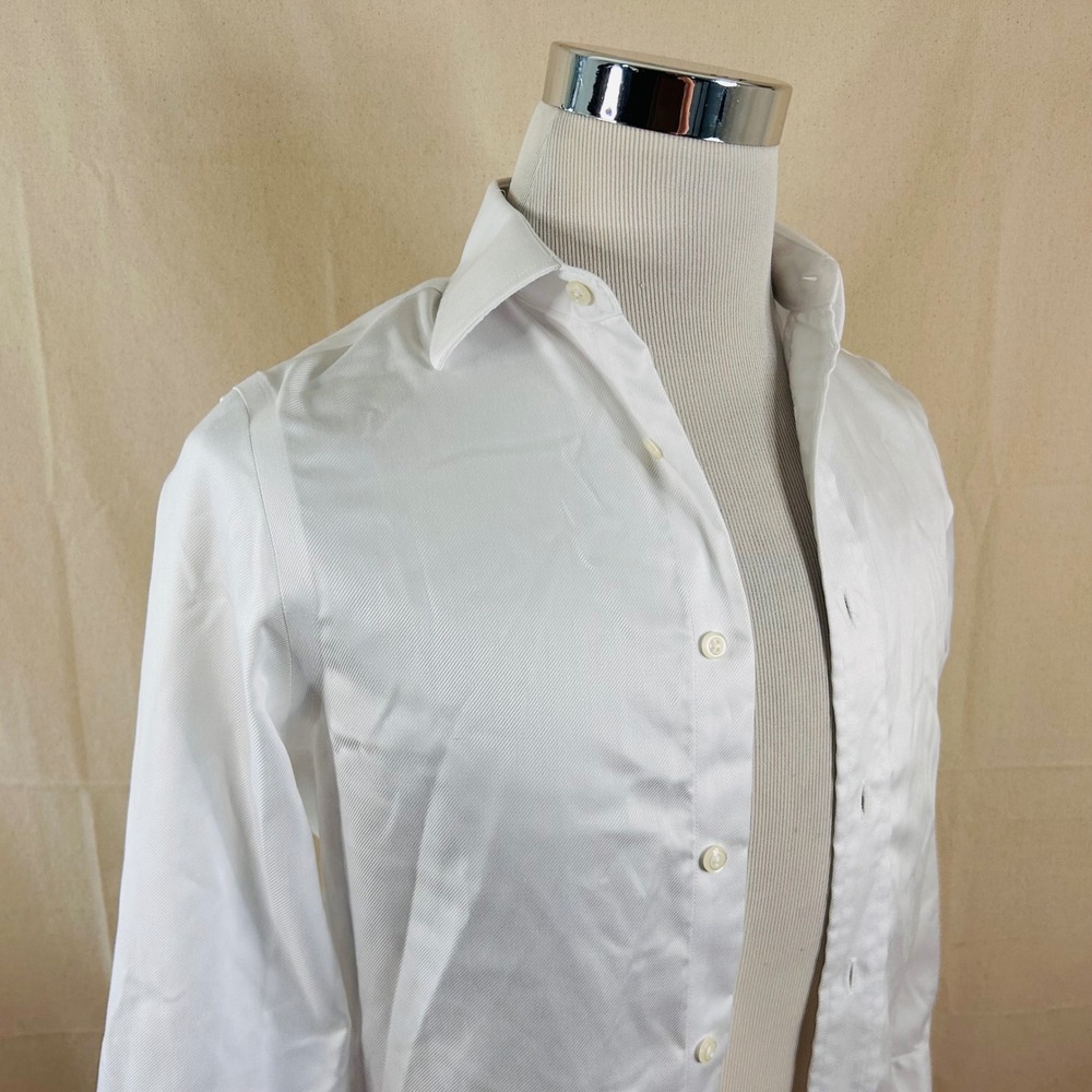 Joseph Abboud 14.5 29 Custom Dress Shirt All White Egyptian Cotton Formal Mens